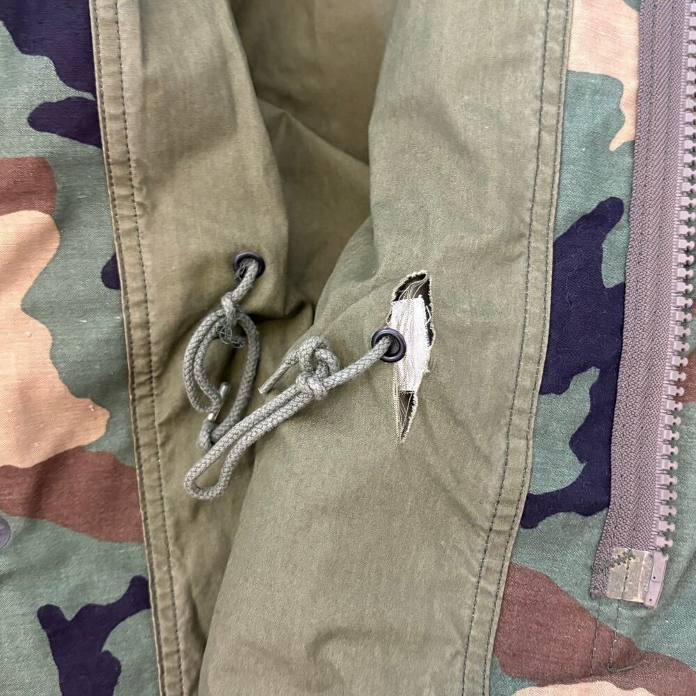 Vintage US Army M-65 Woodland Camo Field Jacket Original 1988 Liner Med Reg - Picture 14 of 16